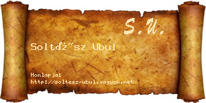 Soltész Ubul névjegykártya